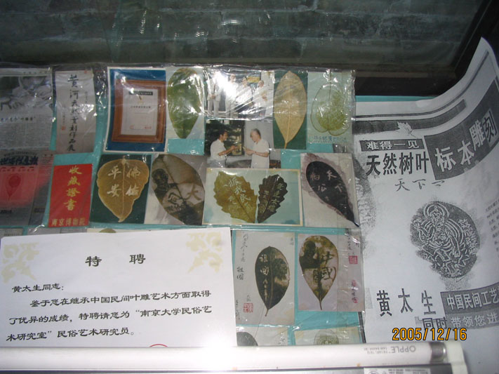 少见的树叶雕刻
