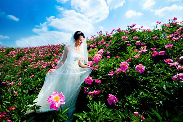 湖影夏季天姥山------沃州湖 婚纱照片欣赏
