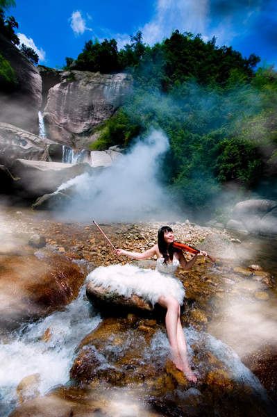 湖影夏季天姥山------沃州湖 婚纱照片欣赏