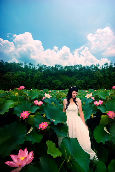 湖影夏季天姥山------沃州湖 婚纱照片欣赏