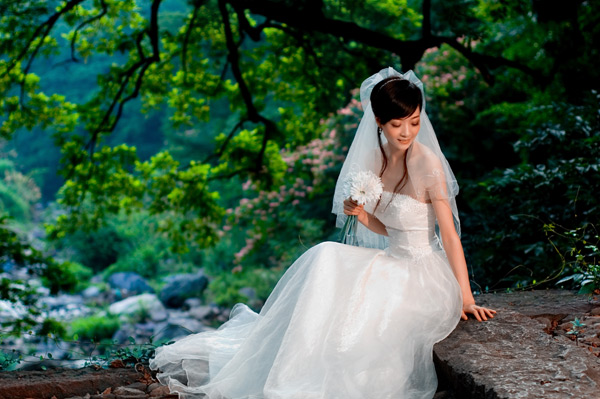 湖影夏季天姥山------沃州湖 婚纱照片欣赏