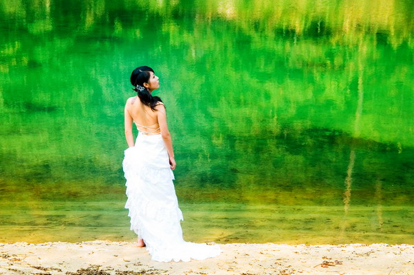 湖影夏季天姥山------沃州湖 婚纱照片欣赏